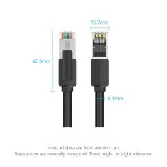 Патч-корд Vention 8м, S/FTP cat 8 RJ-45 black Фото 9