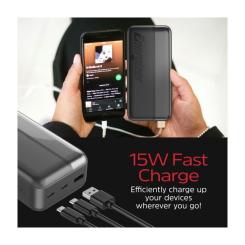 Батарея универсальная Energizer 30000mAh 15W 3A, USB-А, 2хUSB-C Black Фото 7