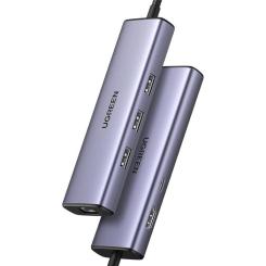 Концентратор Ugreen USB-C 6-in-1 3xUSB 3.0 + HDMI 4K@30Hz + RJ45 1000M Фото 1