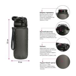 Бутылка для воды Line Art Merlo 600 мл сірий Фото 4