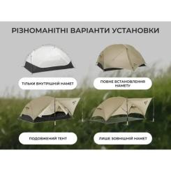 Палатка Naturehike двомісний ультралегкий Mongar UL CNK2550WS016, кор Фото 9