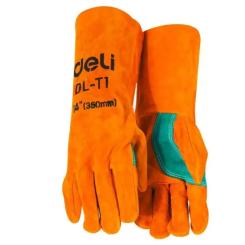 Защитные перчатки Deli Cowhide, краги сварщика 14" Фото