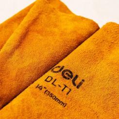 Защитные перчатки Deli Cowhide, краги сварщика 14" Фото 2