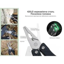 Мультитул NexTool Mini Sailor Pliers S11 чорний Фото 6