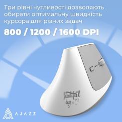Мышка Ajazz i300 Wireless/Bluetooth/USB White Фото 10