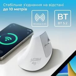 Мышка Ajazz i300 Wireless/Bluetooth/USB White Фото 6