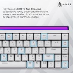 Клавиатура Ajazz NK68 Red Switch USB UA White Фото 11