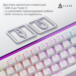 Клавиатура Ajazz NK68 Red Switch USB UA White Фото 6