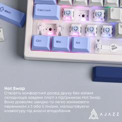 Клавиатура Ajazz AK870 V2 Flying Fish Switch USB UA White/Blue Фото 9