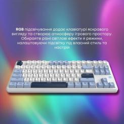 Клавиатура Ajazz AK870 V2 Flying Fish Switch USB UA White/Blue Фото 11