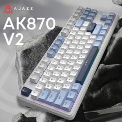 Клавиатура Ajazz AK870 V2 Flying Fish Switch USB UA White/Blue Фото 5