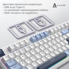 Клавиатура Ajazz AK870 V2 Flying Fish Switch USB UA White/Blue Фото 6
