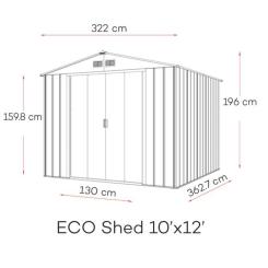 Садовый домик Duramax металлический Eco 320х360х196 см зелено-белый Фото 1