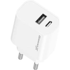 Зарядное устройство Grand-X 1xUSB-C + 1xUSB 21W OCP white Фото 2