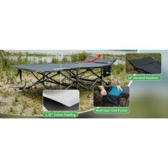 Раскладушка Naturehike CNK2300WS010, поліестер Oxford, чорна Фото 5