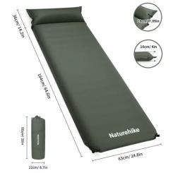 Туристический коврик Naturehike CNK2450WS020, самонадувний, 200х63х10 см, темно-зе Фото 1