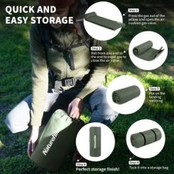 Туристический коврик Naturehike CNK2450WS020, самонадувний, 200х63х10 см, темно-зе Фото 4