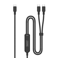 Дата кабель Digitus USB-C to 2xUSB-C 1.8m 140W black Фото 2