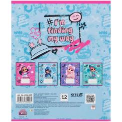 Тетрадь Kite LOL, 12 аркушів, коса лінія Фото 8