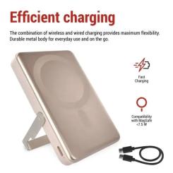 Батарея универсальная EMOS 10000mAh, MagSafe, 20W, pink Фото 4