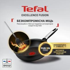 Сковорода Tefal ВОК Excellence Fusion,28см, чорний Фото 2
