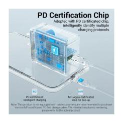 Зарядное устройство Vention 1xUSB-C PD20W QC4.0 white Фото 2