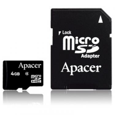 Карта памяти Apacer 4GB microSDHC Class4 w/ 1 Adapter RP Фото