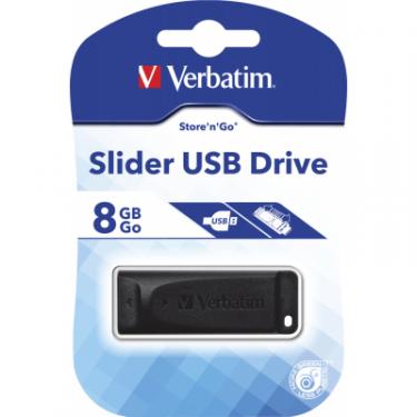 USB флеш накопитель Verbatim 8GB Slider Black USB 2.0 Фото 4
