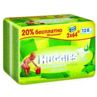 Детские влажные салфетки Huggies Ultra Comfort Aloe 64 х 2 шт Фото