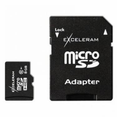 Карта памяти eXceleram 8Gb microSDHC class 10 c адаптером SD Фото