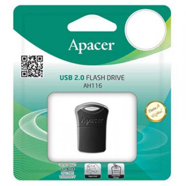 USB флеш накопитель Apacer 32GB AH116 Black USB 2.0 Фото 2