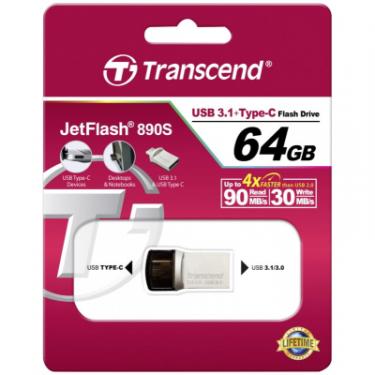USB флеш накопитель Transcend 64GB JetFlash 890S USB 3.1 Фото 4