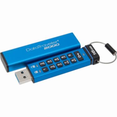 USB флеш накопитель Kingston 16GB DT 2000 Metal Security USB 3.0 Фото