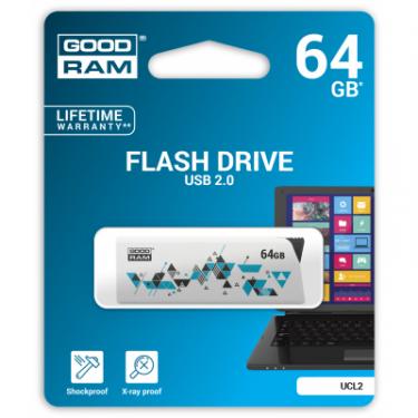 USB флеш накопитель Goodram 64GB Cl!ck White USB 2.0 Фото 4