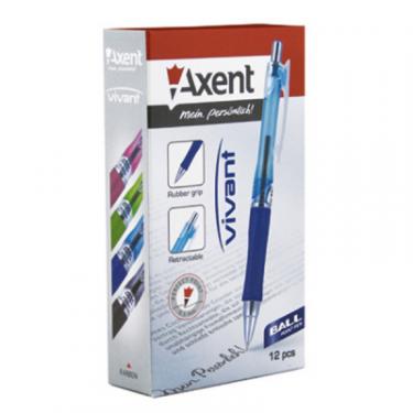 Ручка шариковая Axent retractable Vivant, blue (polybag), 1шт Фото 1