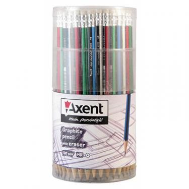 Карандаш графитный Axent 9002-А, НВ, 100 шт., туба Фото 1