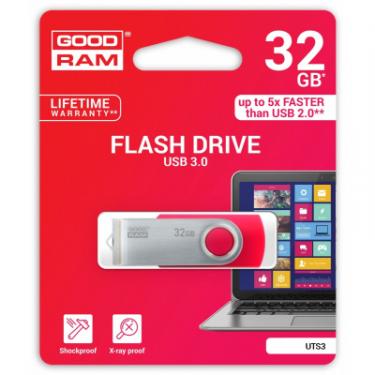 USB флеш накопитель Goodram 32GB UTS3 Twister Red USB 3.0 Фото 1