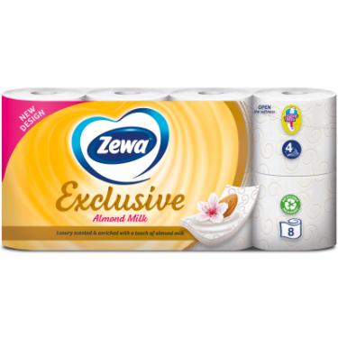 Туалетная бумага Zewa Exclusive Мигдальне молочко 4 шари 8 рулонів Фото