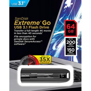 USB флеш накопитель SanDisk 64GB Extreme Go USB 3.1 Фото 4
