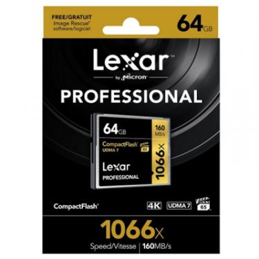Карта памяти Lexar 64Gb Compact Flash 1066x Professional Фото 1