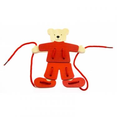Развивающая игрушка Goki Шнуровка Медведь с одеждой Фото 3