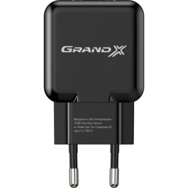 Зарядное устройство Grand-X CH-03B (5V/2,1A) Black Фото 1