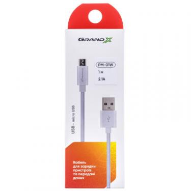 Дата кабель Grand-X USB 2.0 AM to Micro 5P 1.0m White Фото 2