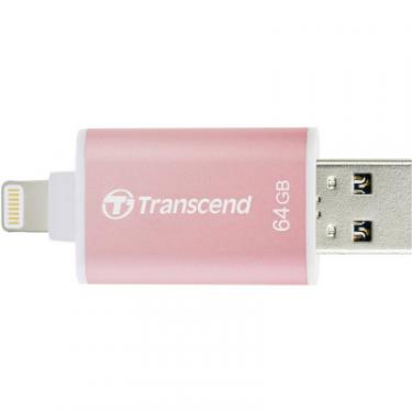 USB флеш накопитель Transcend 64GB JetDrive Go 300 Rose Gold USB 3.1/Lightning Фото 3