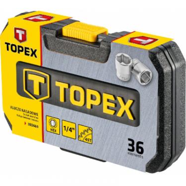 Набор инструментов Topex сменных головок и насадок 1/4, 36 шт. Фото 5