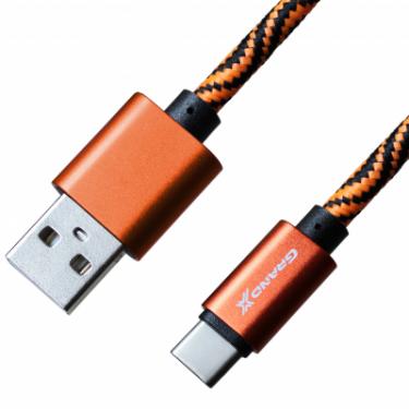 Дата кабель Grand-X USB 2.0 AM to Type-C 1.0m Orange/Black Фото