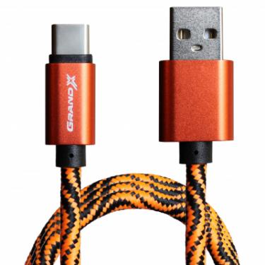 Дата кабель Grand-X USB 2.0 AM to Type-C 1.0m Orange/Black Фото 1