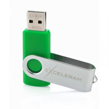 USB флеш накопитель eXceleram 8GB P1 Series Silver/Green USB 2.0 Фото 2