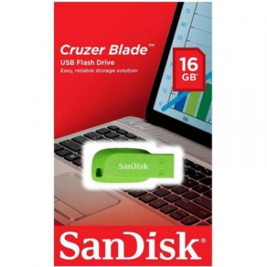 USB флеш накопитель SanDisk 16GB Cruzer Blade Green USB 2.0 Фото 1