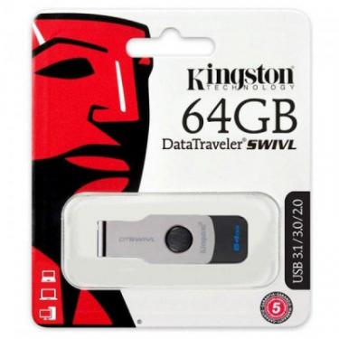 USB флеш накопитель Kingston 64GB DT SWIVL Metal USB 3.0 Фото 2